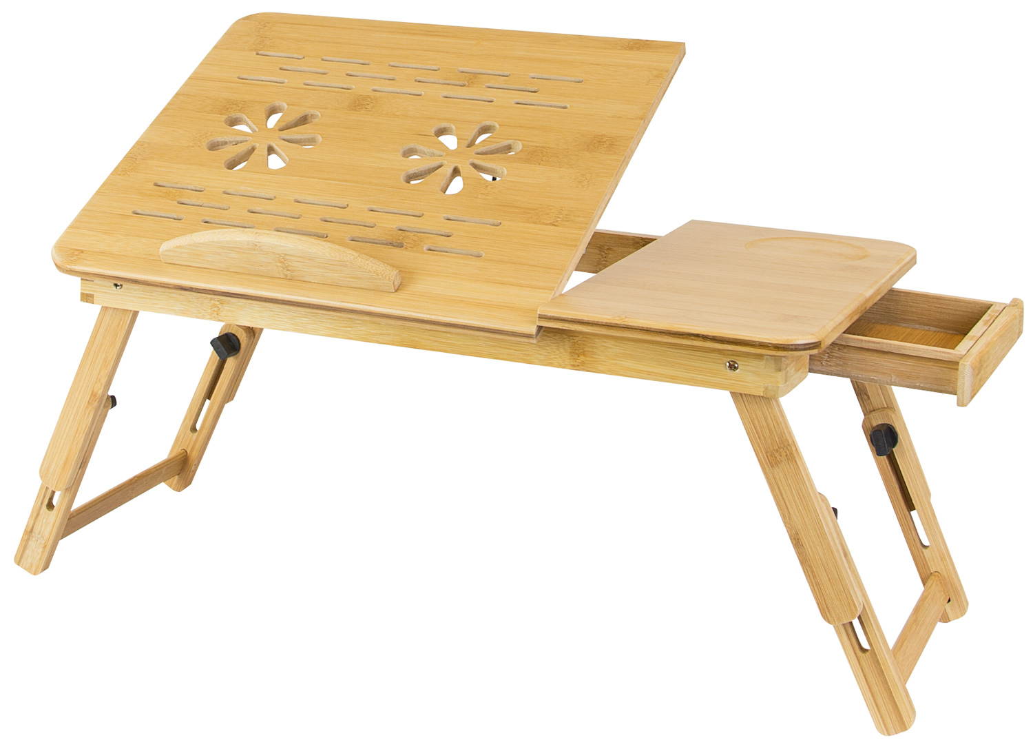 Mount-It! Bamboo Laptop Stand | 19" Max Screen Size | Height Adjustable