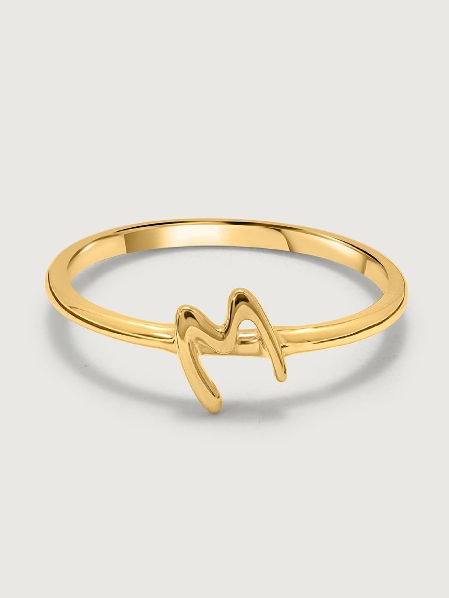 Mia by Tanishq Letter M 14k Yellow Gold Initial Ring
