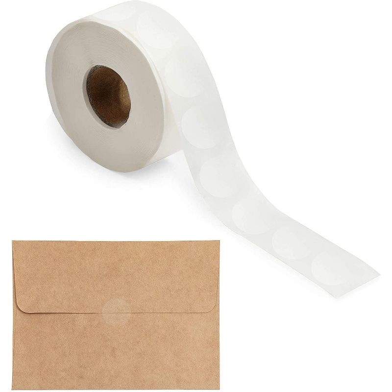 Stockroom Plus 1000-Pack Blank Clear Round 1-Inch Stickers Labels, Envelope Seals