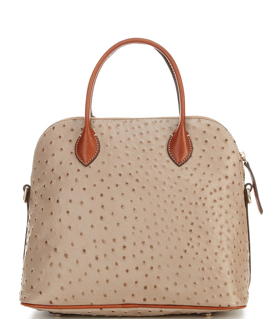 Dooney & Bourke Ostrich Collection Large Domed Satchel Bag