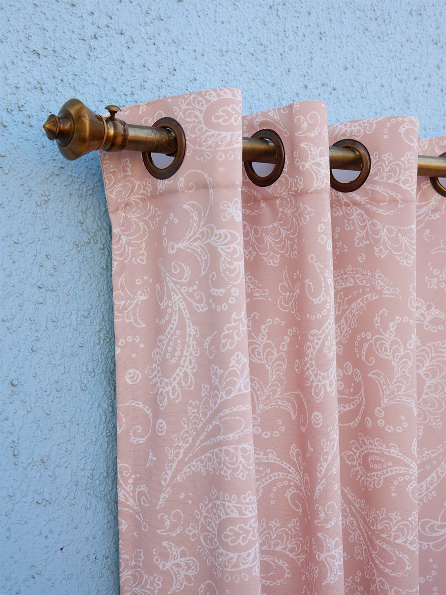 Ariana Heather Pink & White Polycotton 7 ft Door Curtain - Set of 1