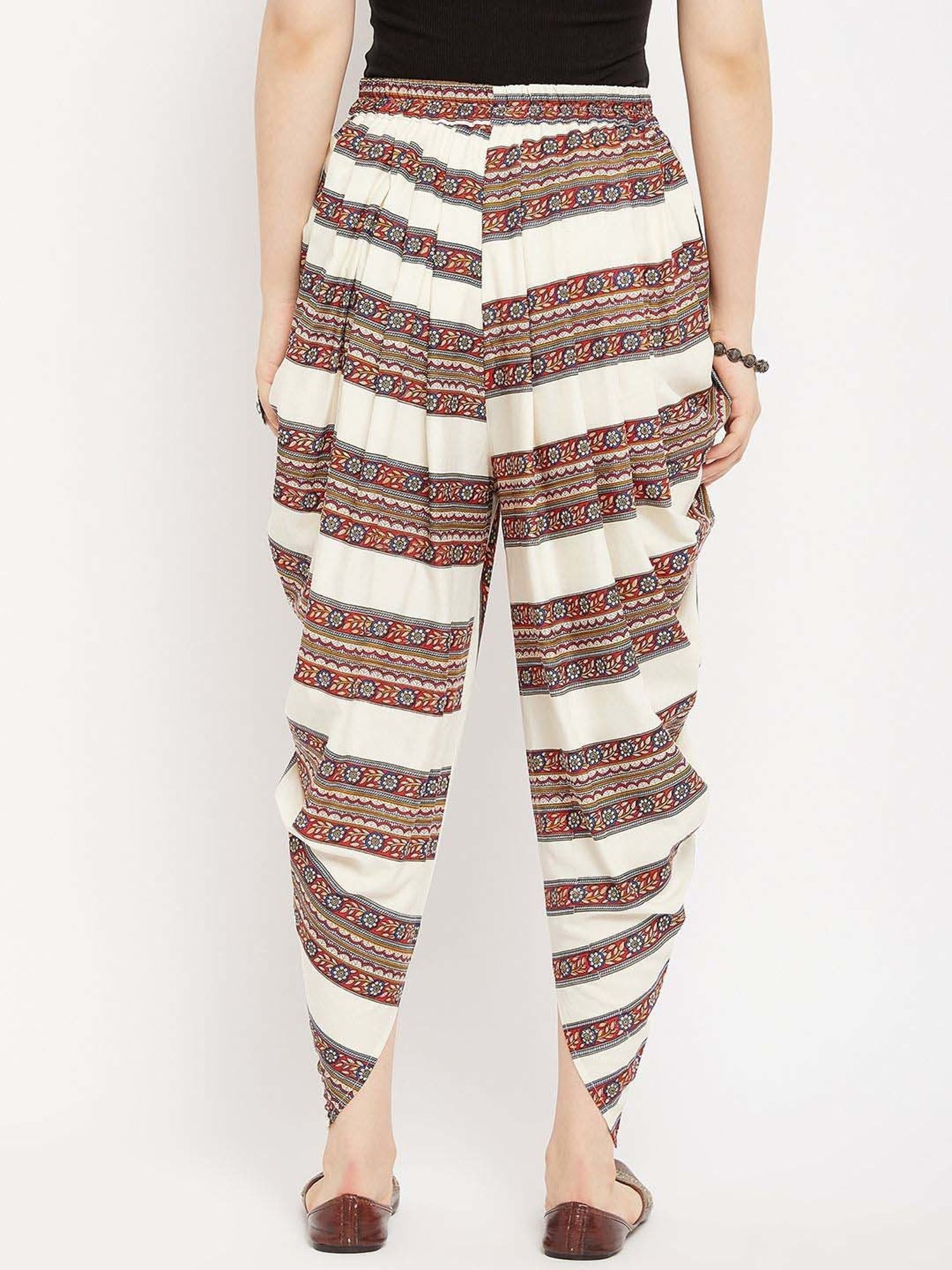 Castle Off-White Printed Dhoti Pants
