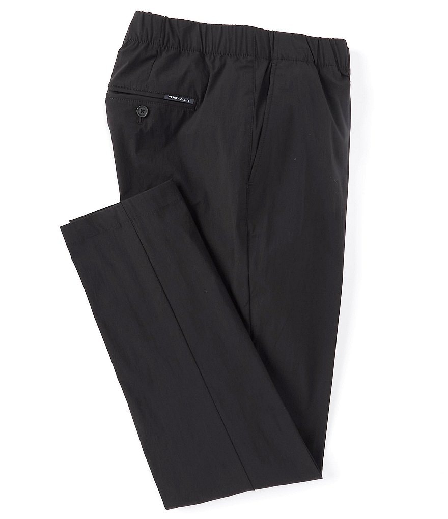 Perry Ellis Slim-Fit Flat-Front Stretch Drawcord Pants