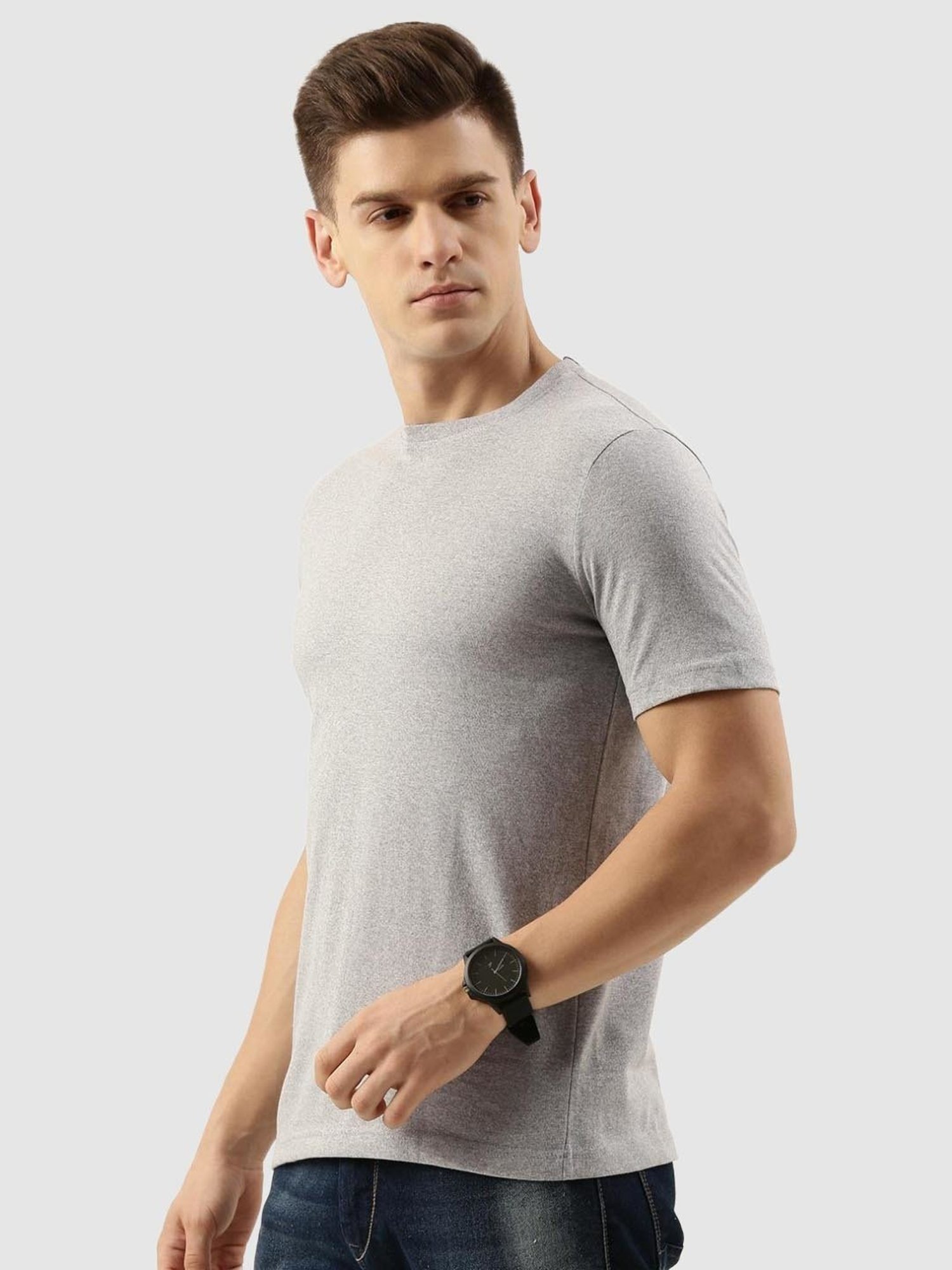 Bene Kleed Grey Regular Fit T-Shirt
