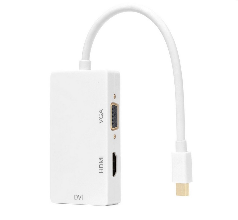 DM-HI17 3-in-1 Mini DisplayPort (Mini DP) Thunderbolt to HDMI / VGA / DVI Adapter Cable Converter Full HD 1080p for Apple Mac Book MacBook Pro MacBook Air Mac mini