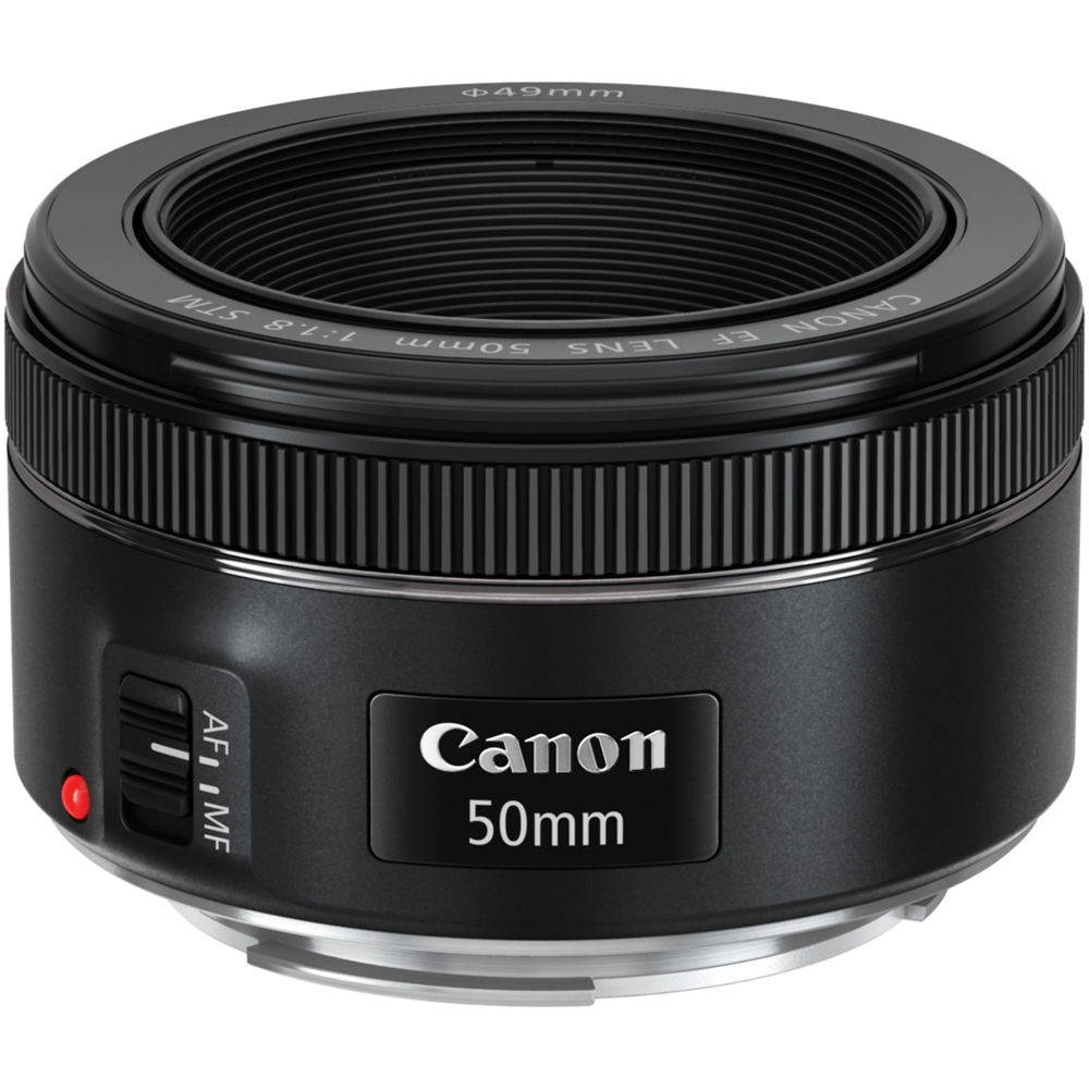 Canon EF 50mm f/1.8 STM Lens (0570C002) Lens with Bundle  includes 3pc Filter Kit  + Lens Pouch + More