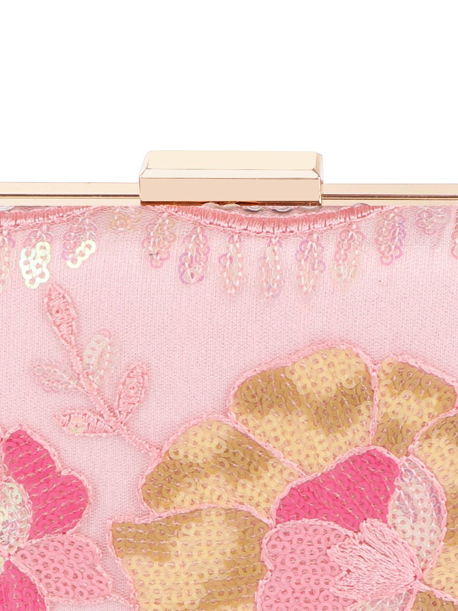 Horra Light Pink Embellished Clutch