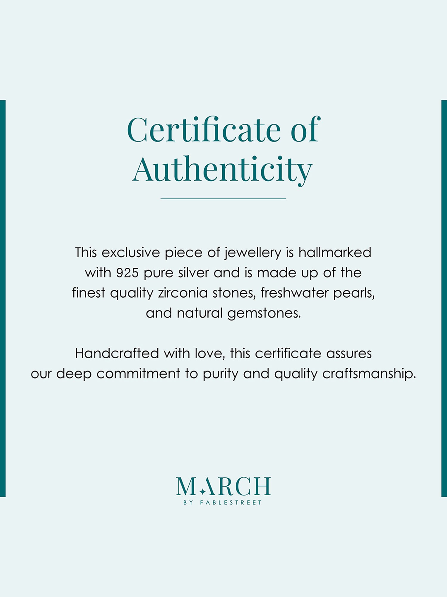 March by FableStreet 92.5 Sterling Silver White Pearls Bracelet for Women