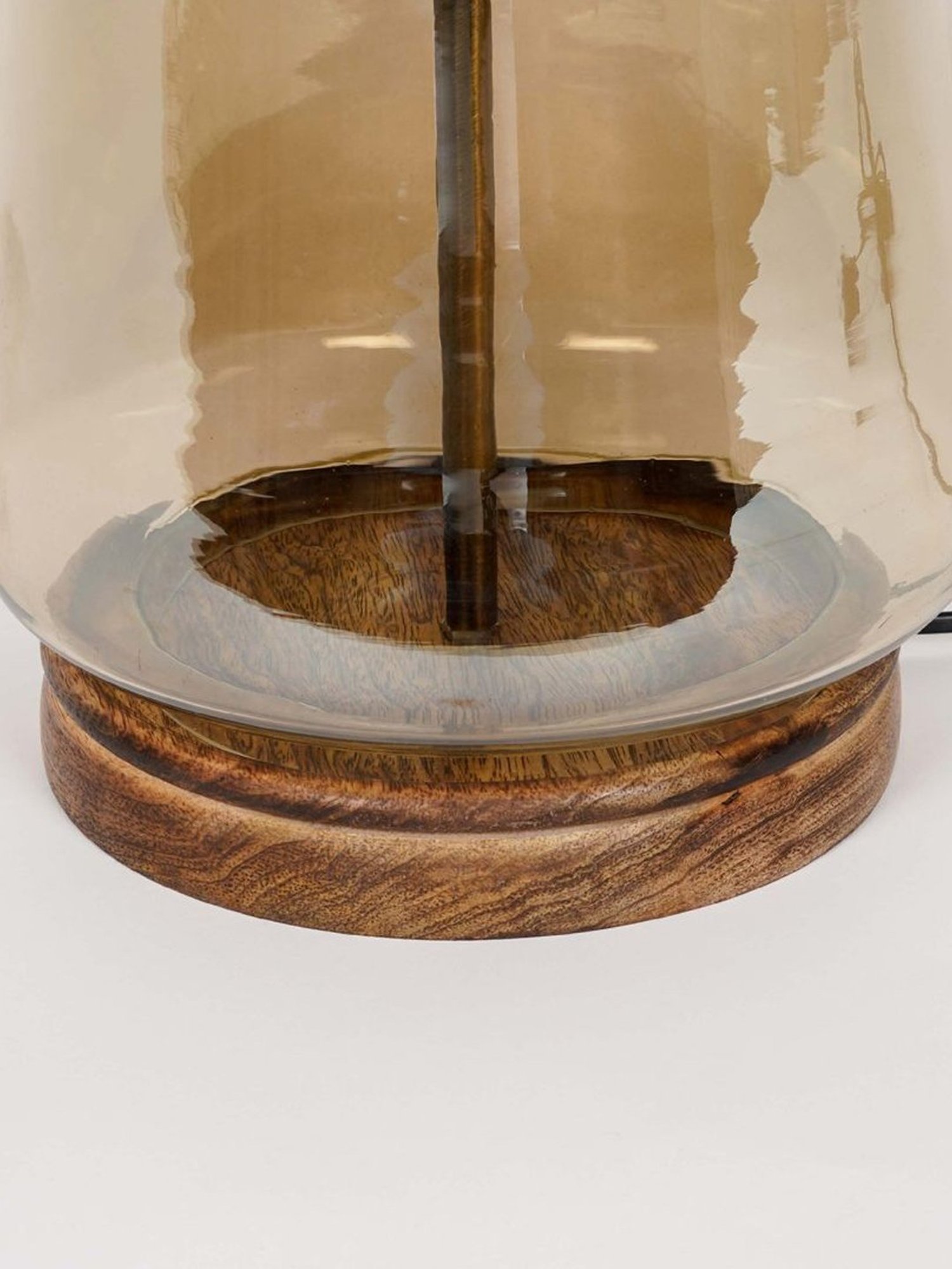 Kapoor Lamp Shades Smoke & Burnt Glass Paola & Cotton Shade Table Lamp