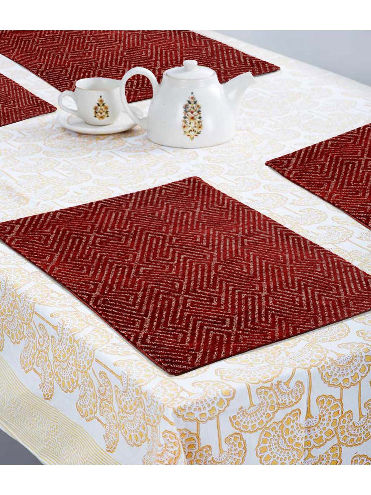 Saral Home Maroon Chenille Placemats - Set of 6