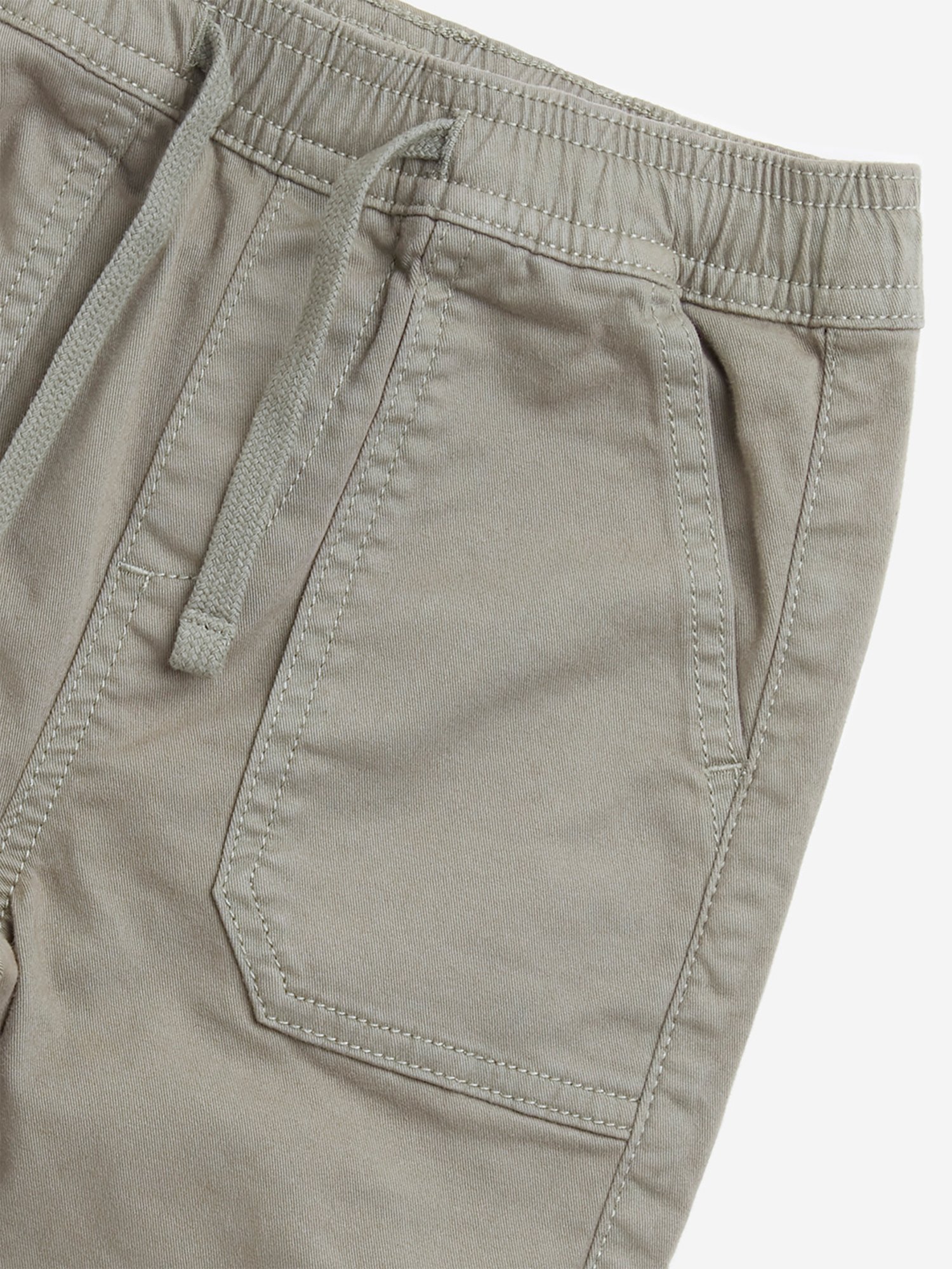 HOP Kids by Westside Taupe Solid Mid-Rise Cotton Blend Joggers