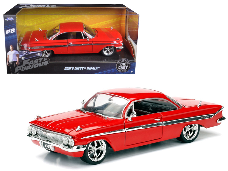Dom's Chevrolet Chevelle SS Red with Black Stripes "Fast & Furious" Movie 1/24 Diecast Model Car by Jada