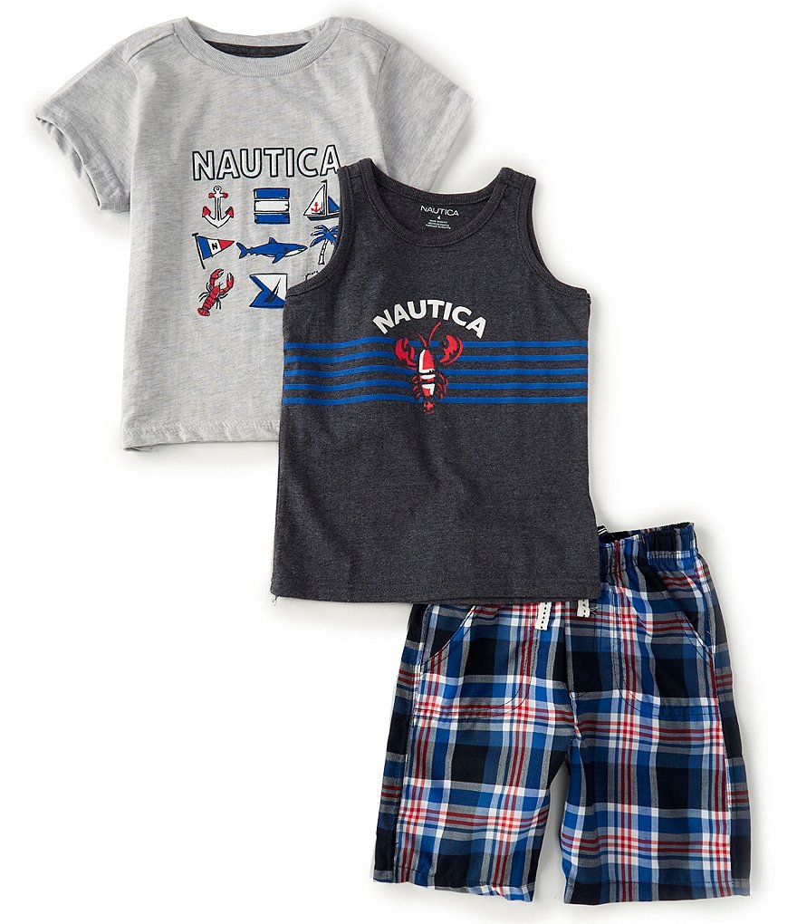 Kinetic by Class Club Little Boys 2T-7 Short-Sleeve Play Hard Performance Tee and Shorts Set