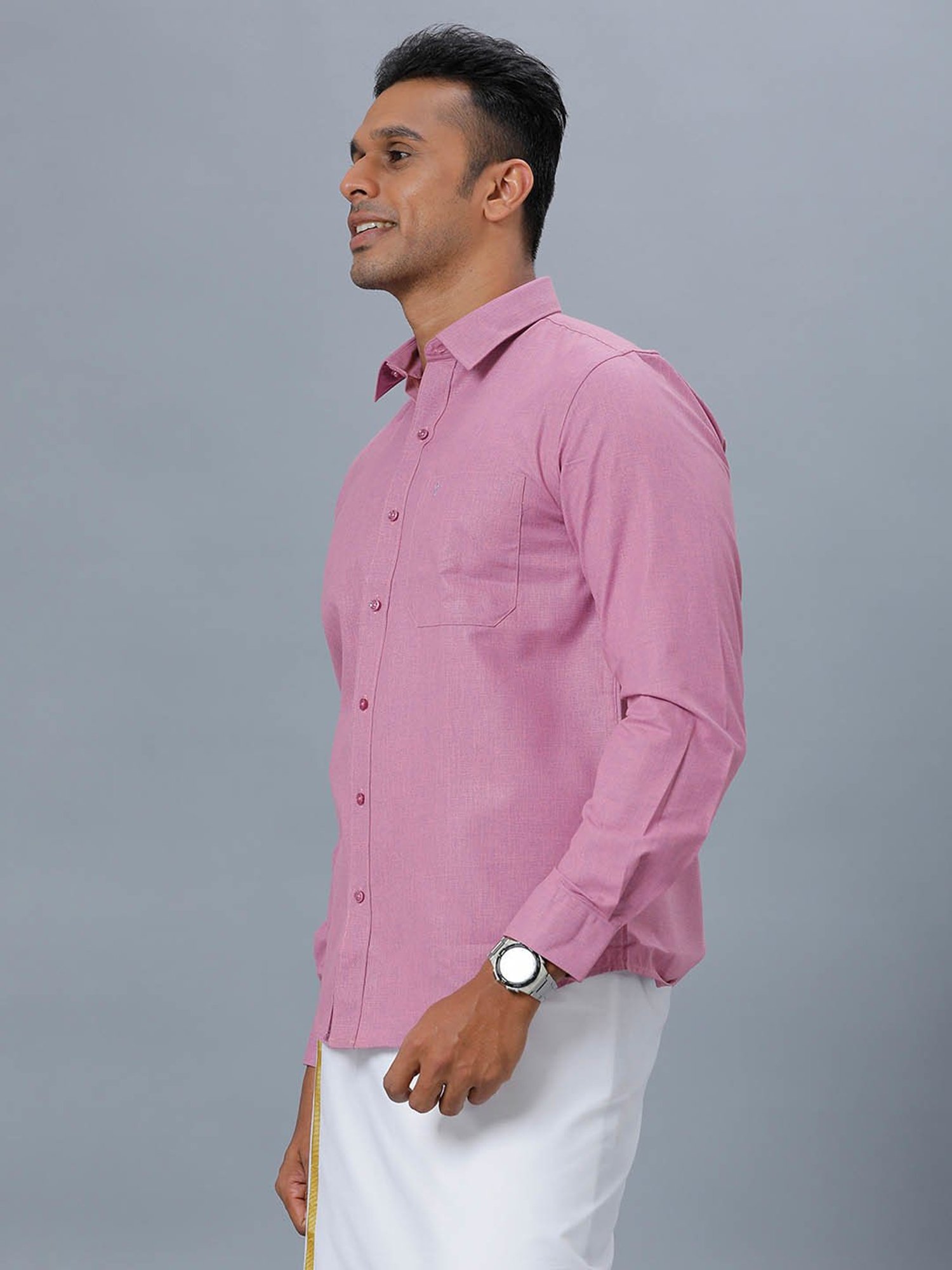 Ramraj Purple Regular Fit Shirt