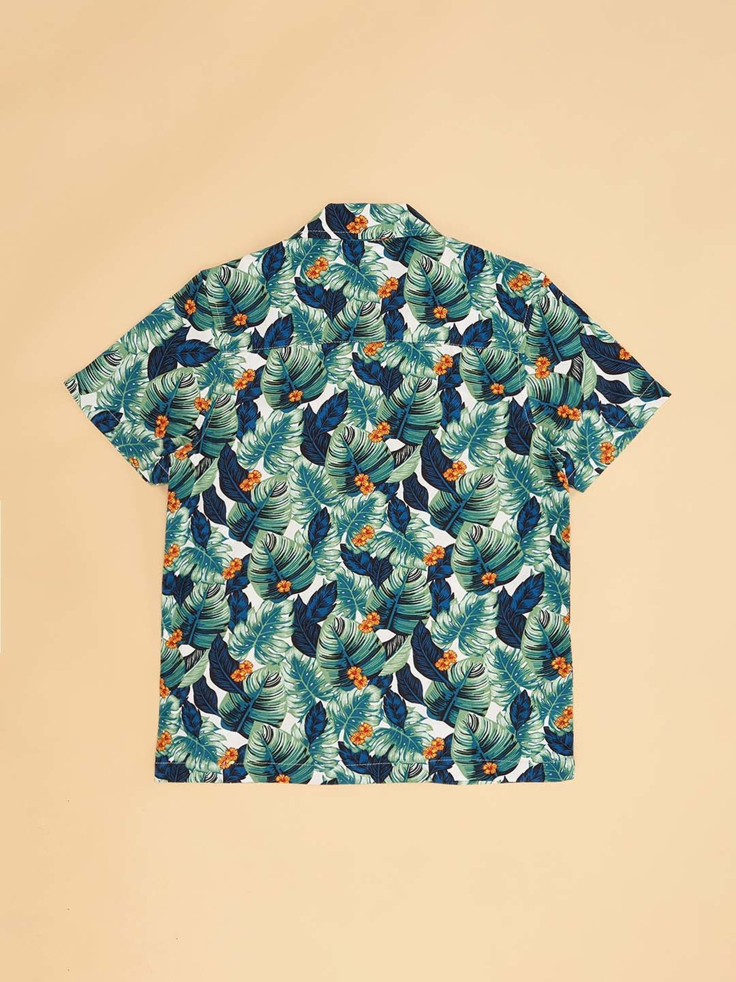 YU by Pantaloons Kids Green & Blue Printed Shirt