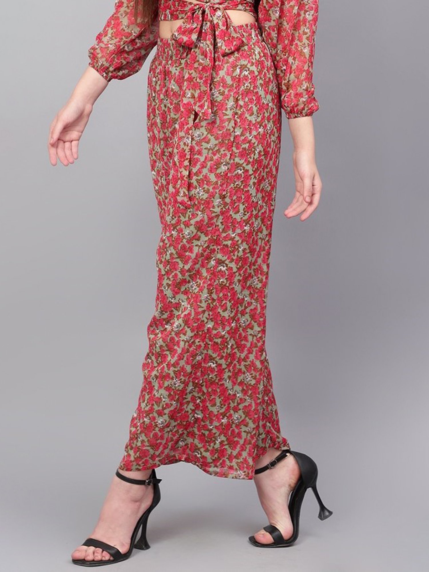 Anvi Be Yourself Multicolor Floral Print Relaxed Fit Mid Rise Palazzos