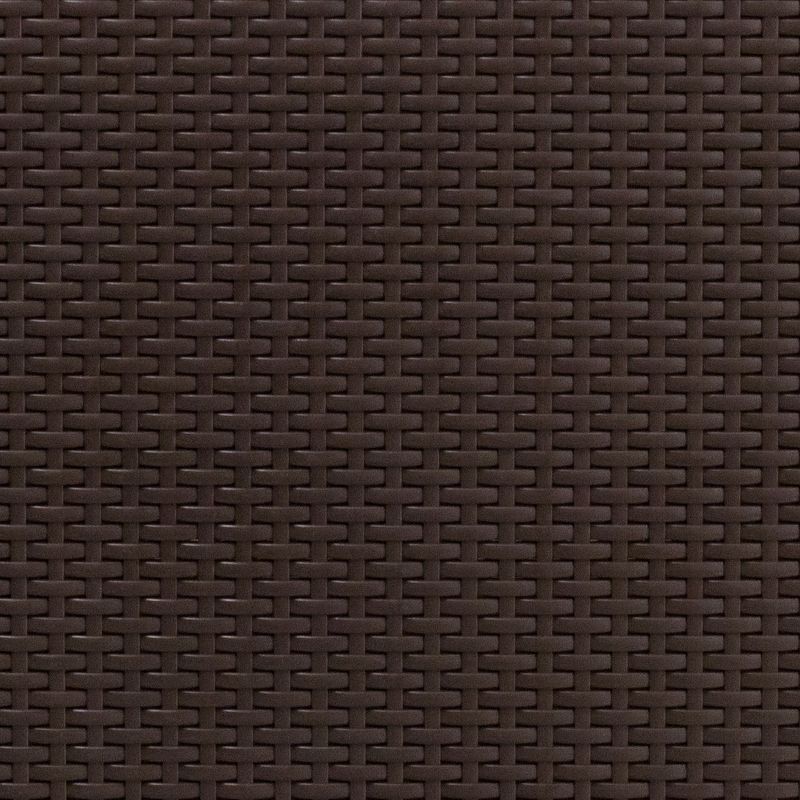 Emma and Oliver Chocolate Brown Faux Rattan Loveseat with Beige Cushions