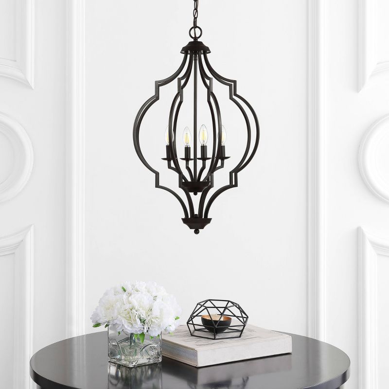 19" Adjustable Iron Selema Ogee Lantern LED Pendant Bronze - Jonathan Y