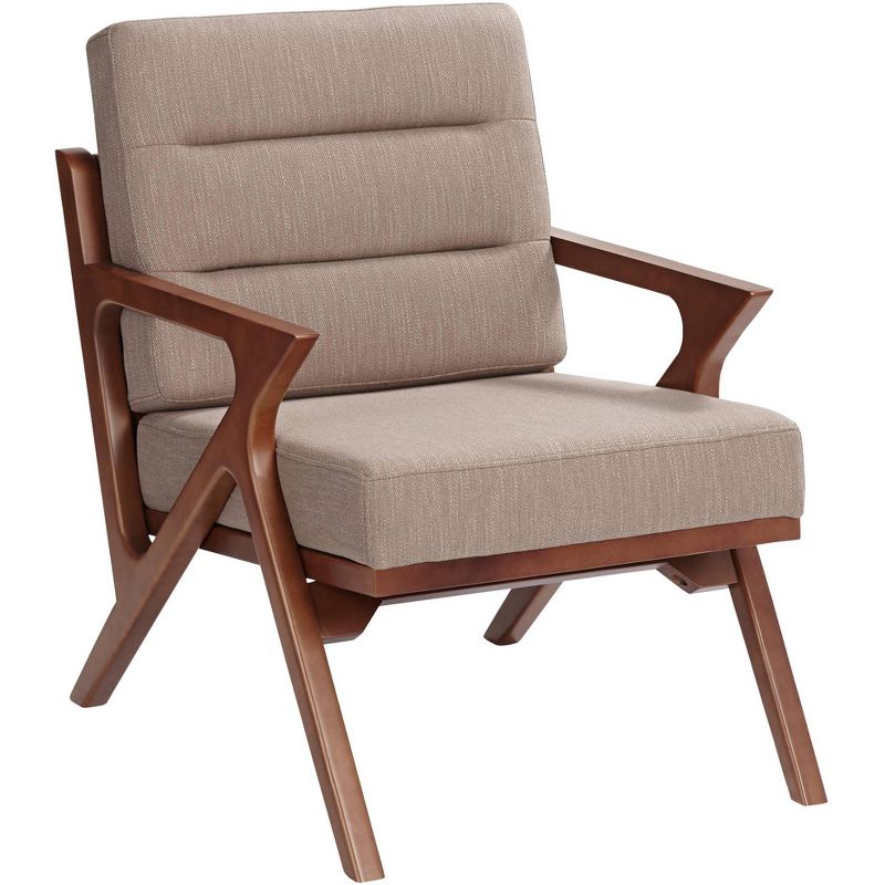 Studio 55D Moderno Walnut and Light Brown Modern Accent Chair