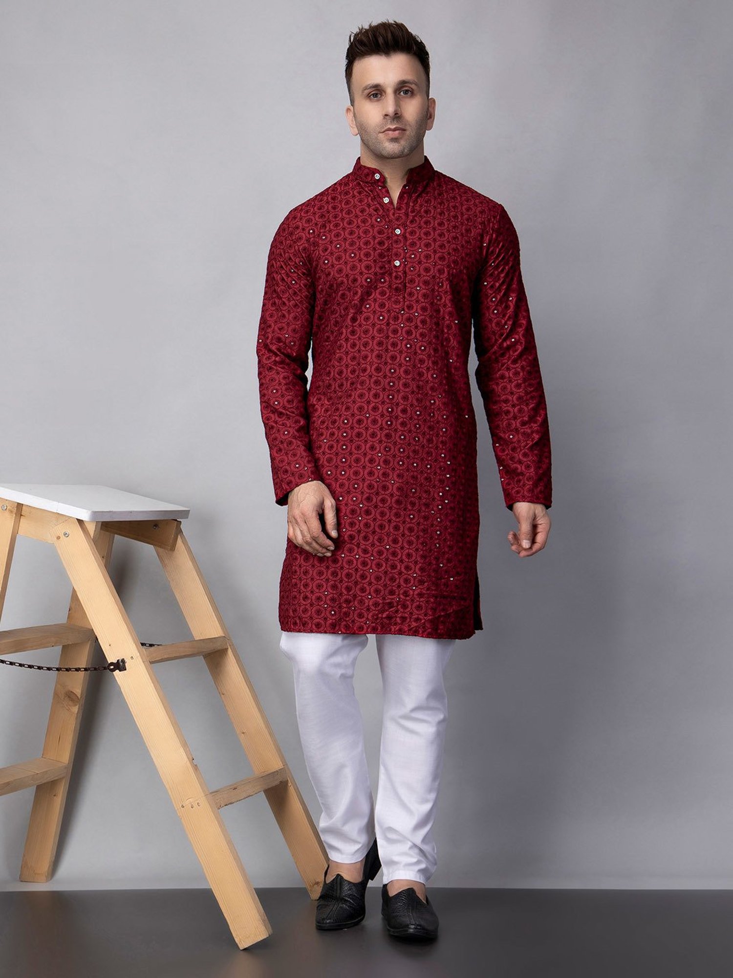 Sanwara Sea Green & White Cotton Regular Fit Chikankari Kurta Bottom Set