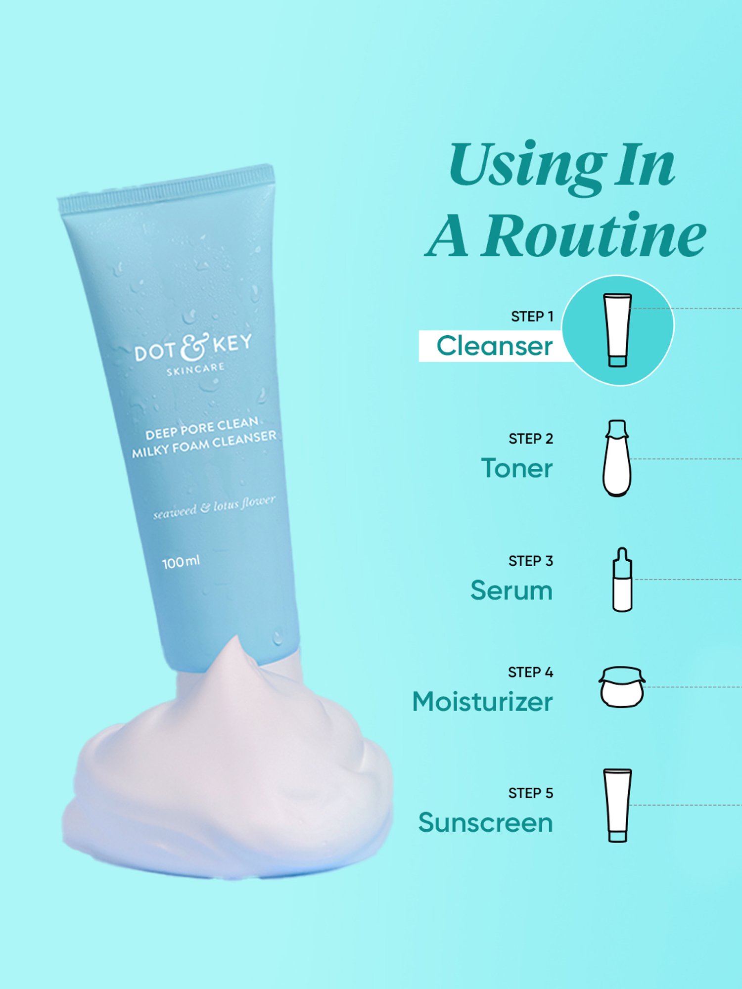 Dot & Key Deep Pore Clean Foaming Face Wash - 100 ml