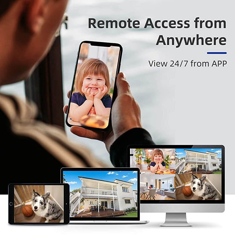 5MP Lite Home Security Camera System,8CH DVR Complete Surveillance Systems,8pcs 5MP(2560TVL,2.5&times;1080P) Wired CCTV Bullet Cameras Indoor Outdoor Waterproof Night Vision Motion Detection NO HDD