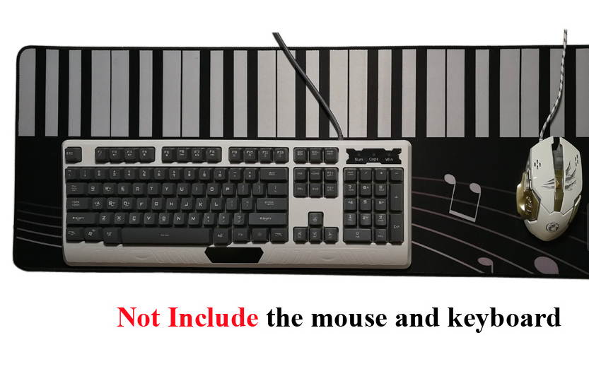 Piano Key Gaming Mouse Pad 300x800mm Locking Edge Large Mousepad Gamer Speed/Control Computer Mouse Mat Rug for CSGO DOTA 2 LOL