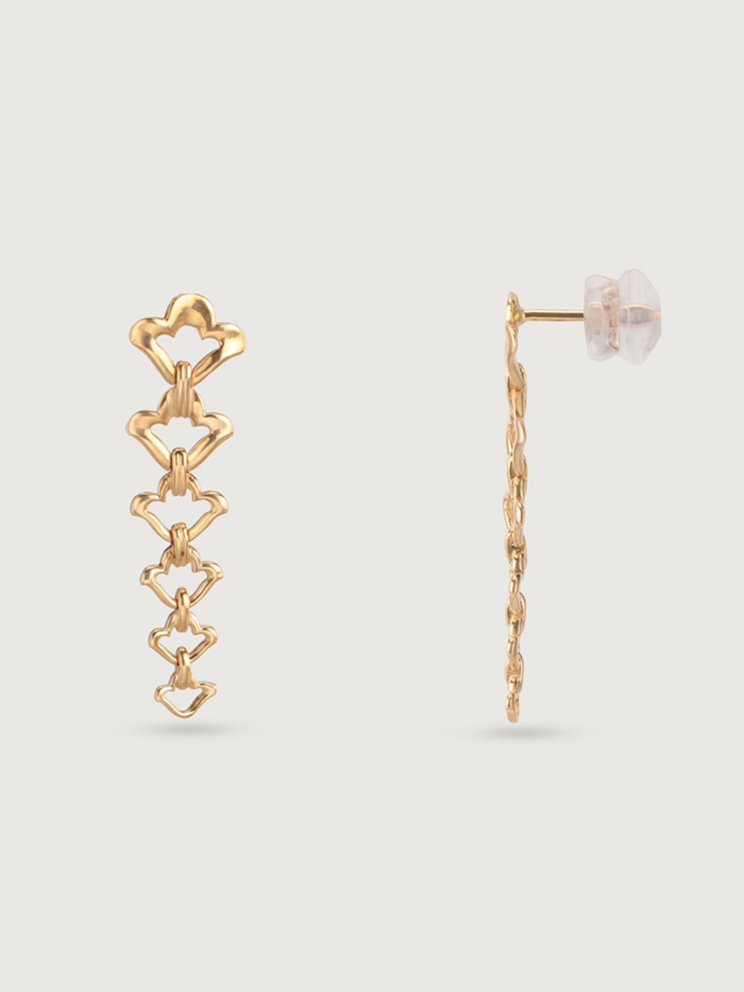 Mia by Tanishq Enchanted Vines 14k Yellow Gold Drop Earrings for Women