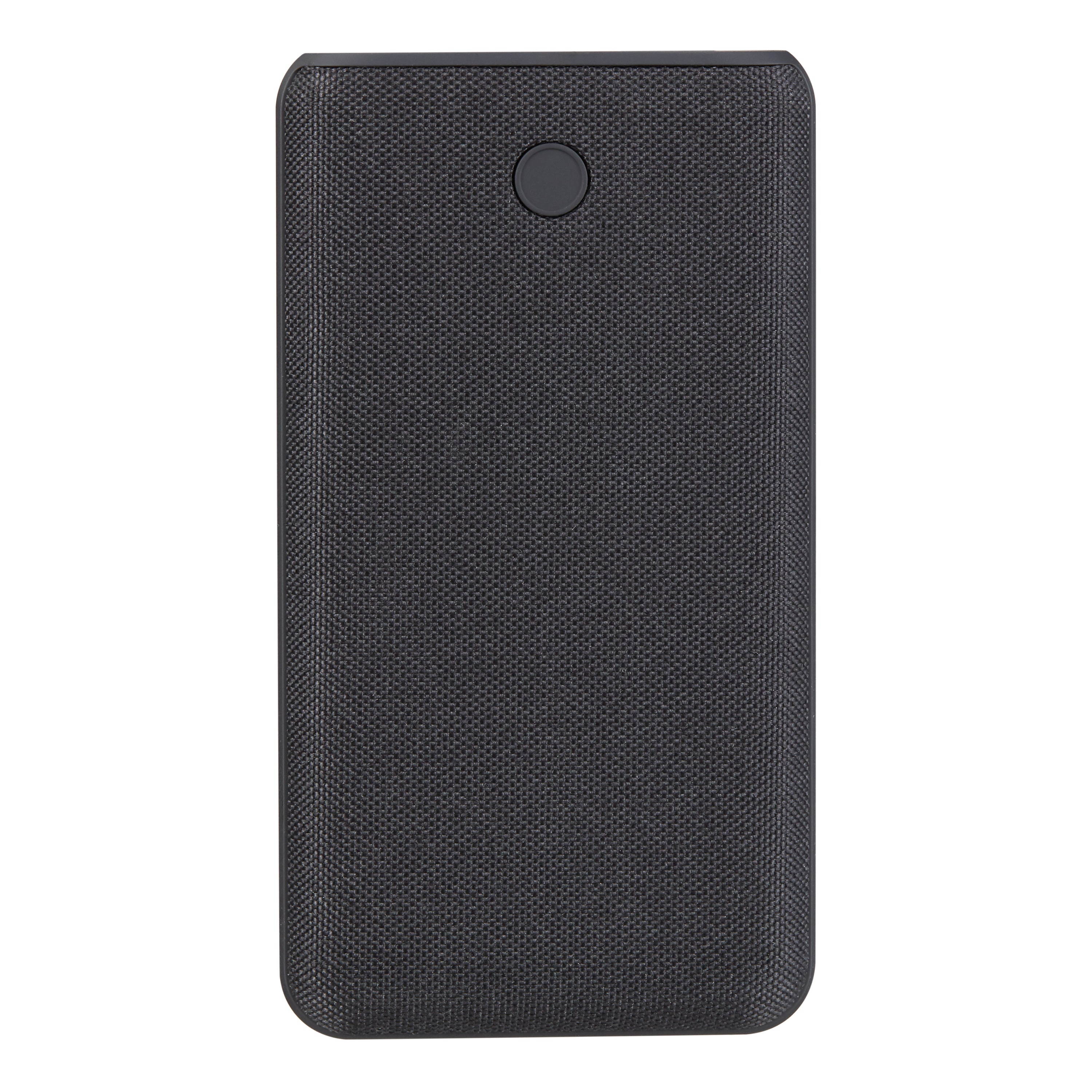 Dual-Port Power Delivery Portable Battery, 3x Charge, 10000 mAh, Black (Fabric)