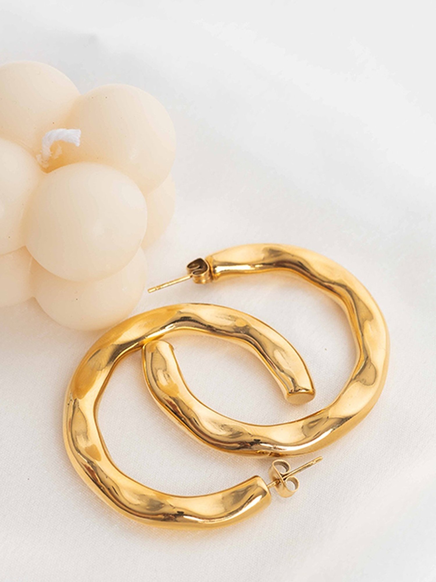 Perfectly Average XL Hammered Hoops for Women & Girls