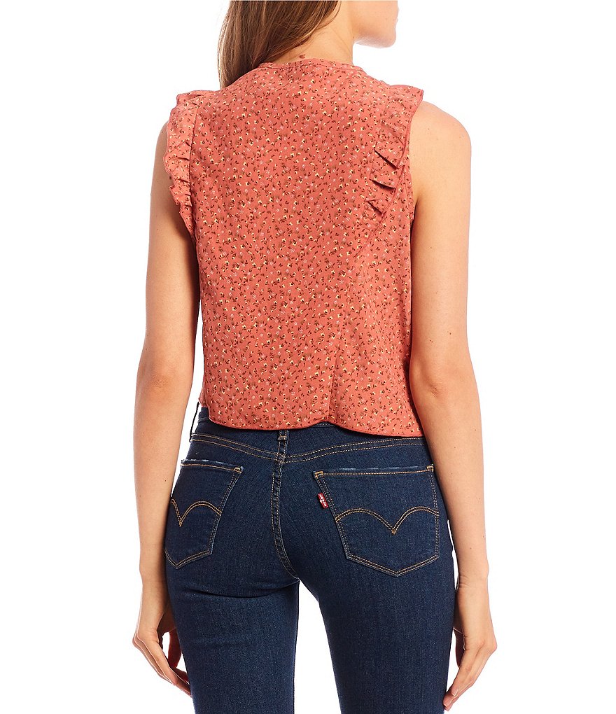 Originality Floral Flutter Sleeve Top