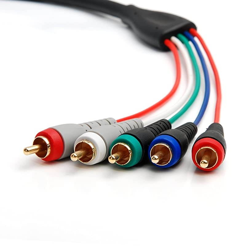 Component Video Cables with Audio 12 Feet Gold Plated RCA to RCA Supports 1080i