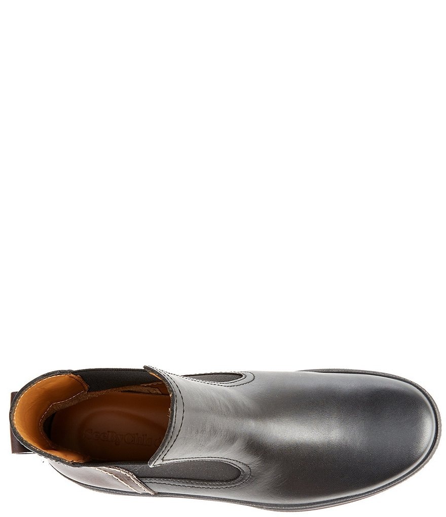 See by Chloe Calf Casside Leather Lug Sole Booties