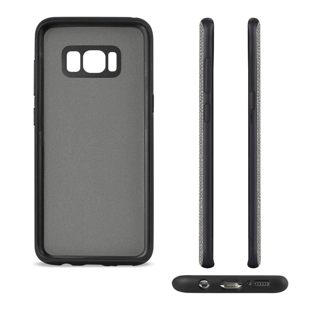 REIKO SAMSUNG GALAXY S8/ SM ANTI-SLIP TEXTURE PROTECTIVE COVER WITH CARD SLOT IN GRAY