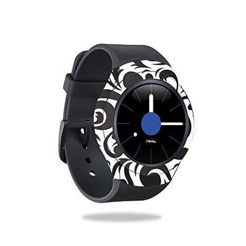 MightySkins Protective Vinyl Skin Decal Samsung Gear S2 3G Smart Watch Cover wrap Sticker Skins Swirly Black