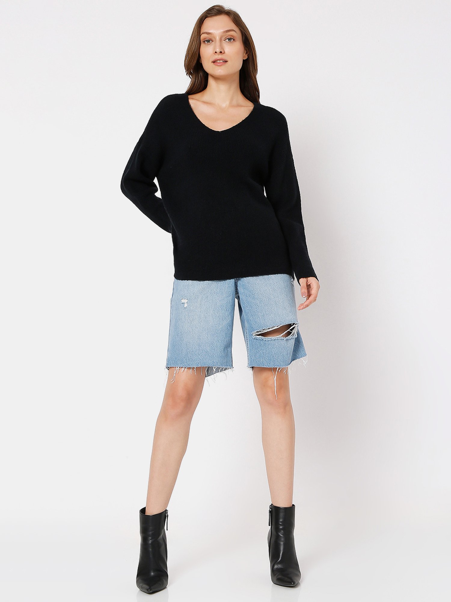 Vero Moda Black Striped Sweater