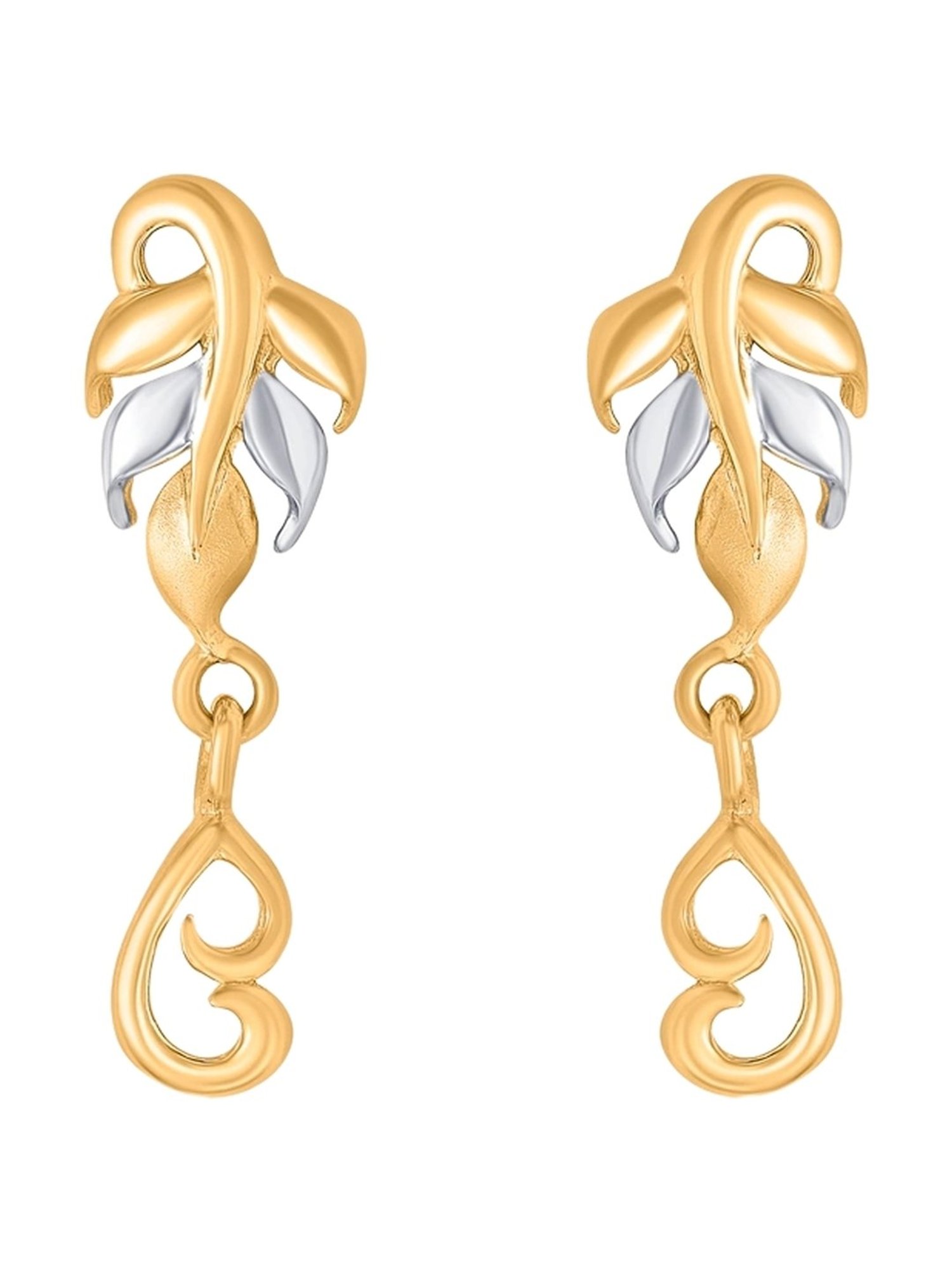 P.N.Gadgil Jewellers 22 Karat (916) BSI Hallmarked Yellow Gold Twist of Nature DanglerEarring