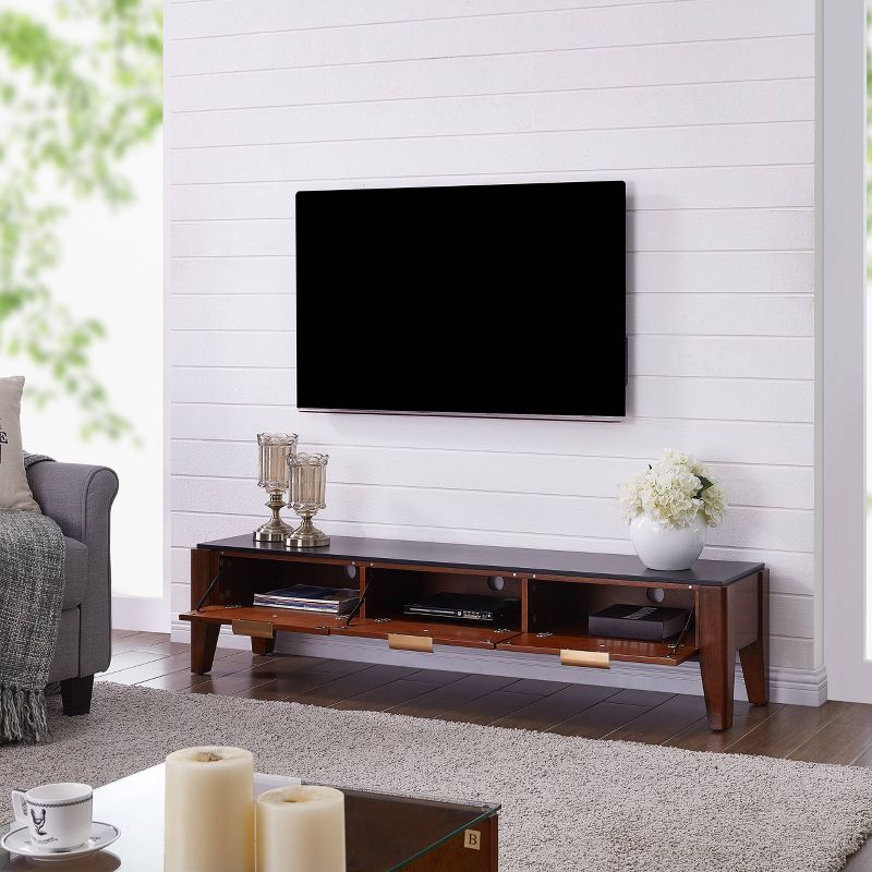 Valmar Low Profile Media Credenza Black/Brown - Aiden Lane