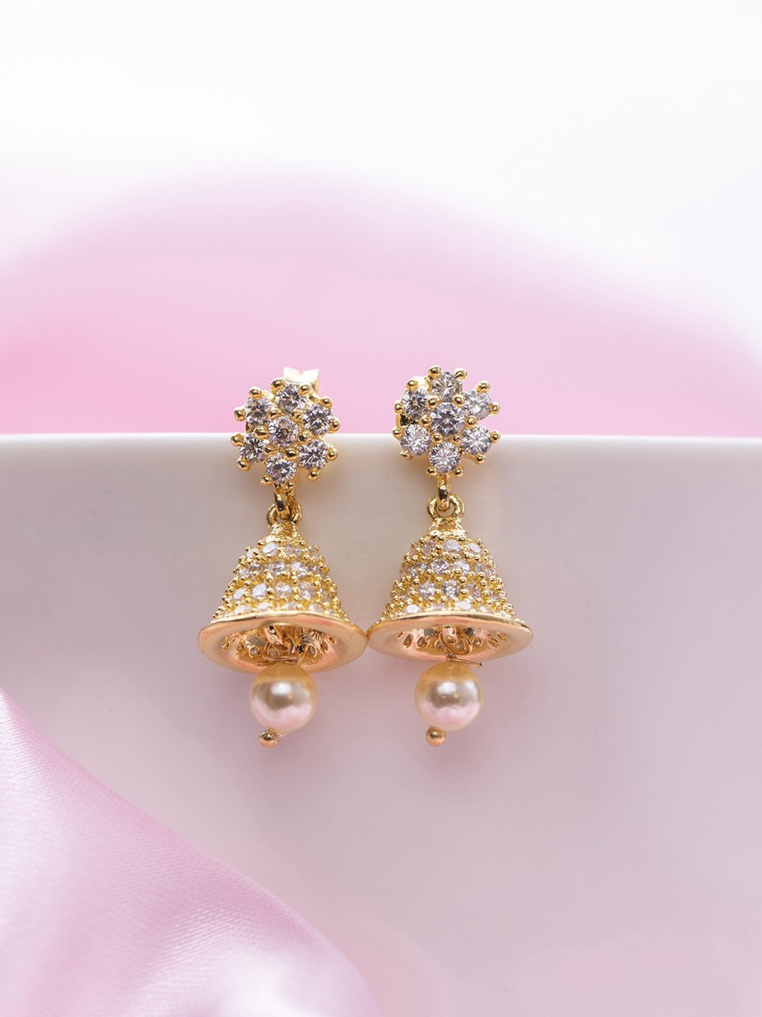 Zavya 92.5 Sterling Silver Gilded Opulence Gold-Plated Drop Earrings