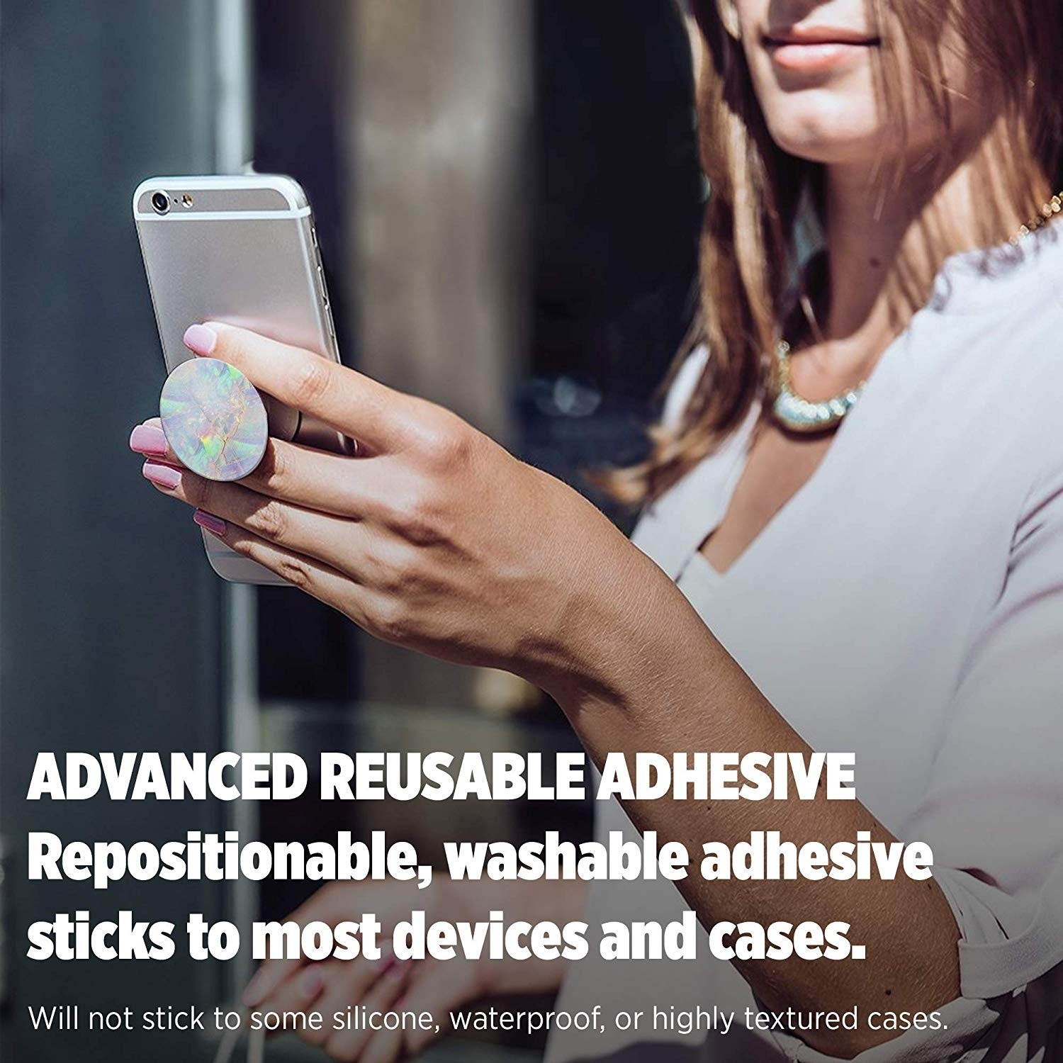 popsockets popgrip: swappable grip for phones & tablets  opal