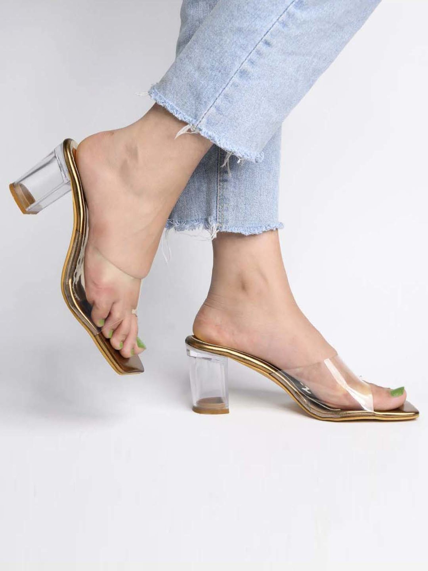 Shoetopia Kids White & Copper Casual Slides