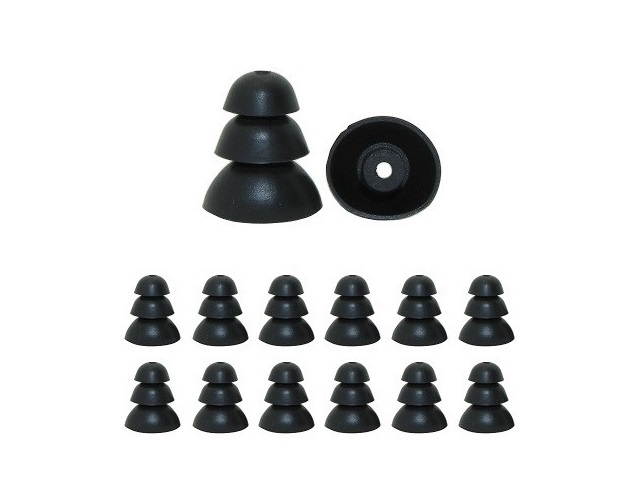 Triple flange ear tips with 2mm connection hole fit most 3M Peltor, Etymotic Research, Shure, and Westone Models (please verify your specific model)