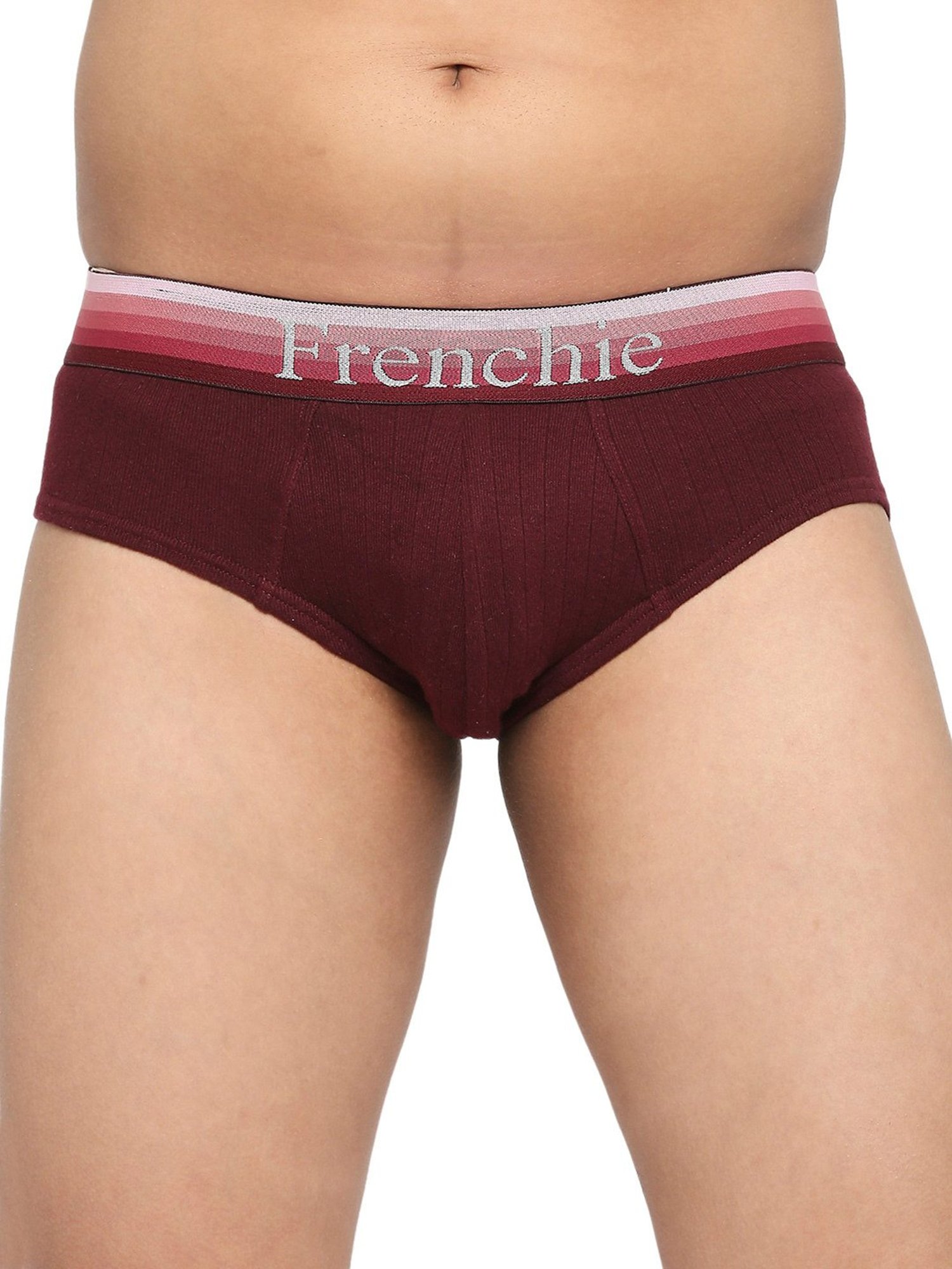 Frenchie Kids Black & Wine Solid Briefs (Pack Of 2)