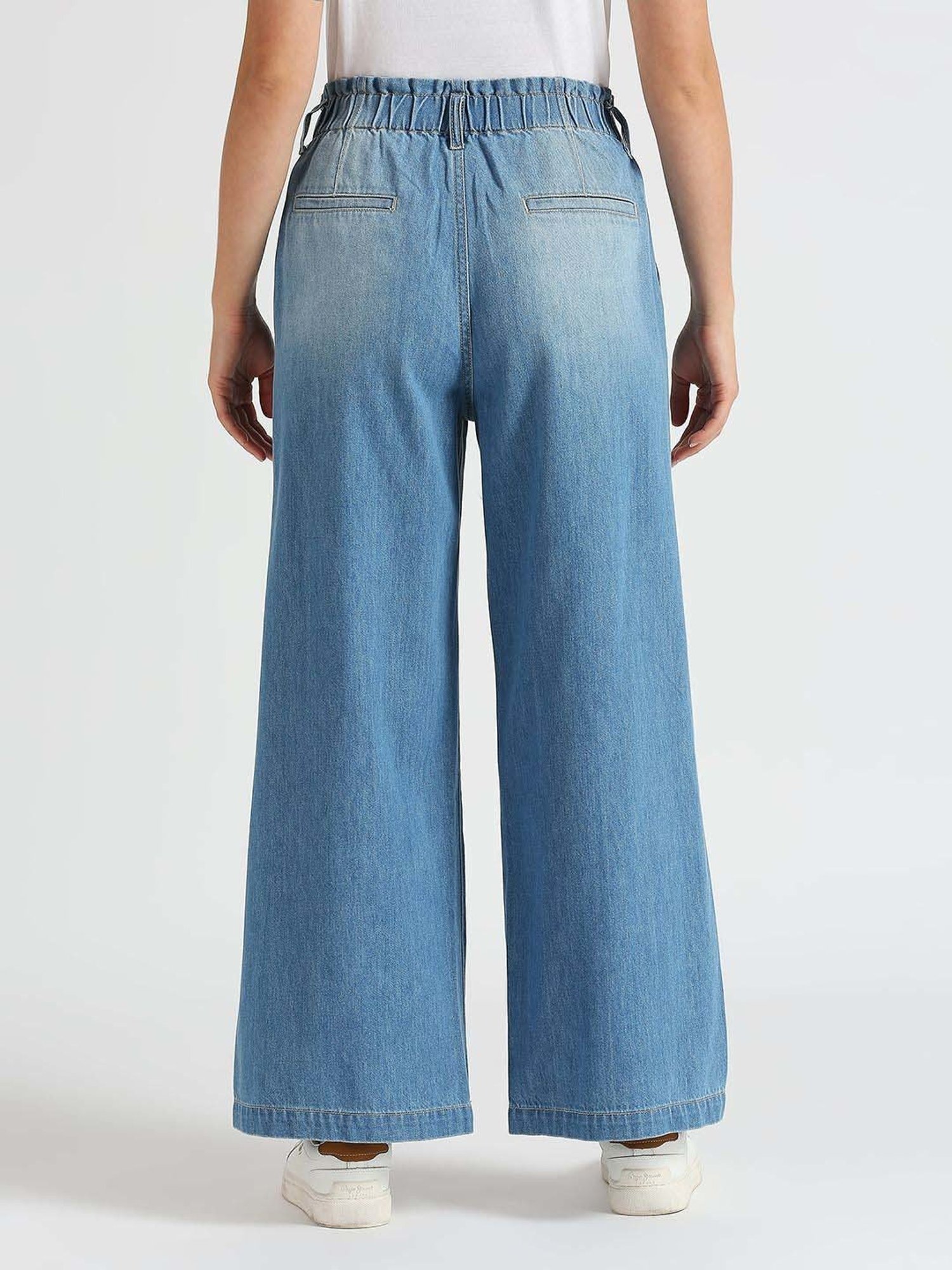 Pepe Jeans Blue Cotton High Rise Flared Jeans