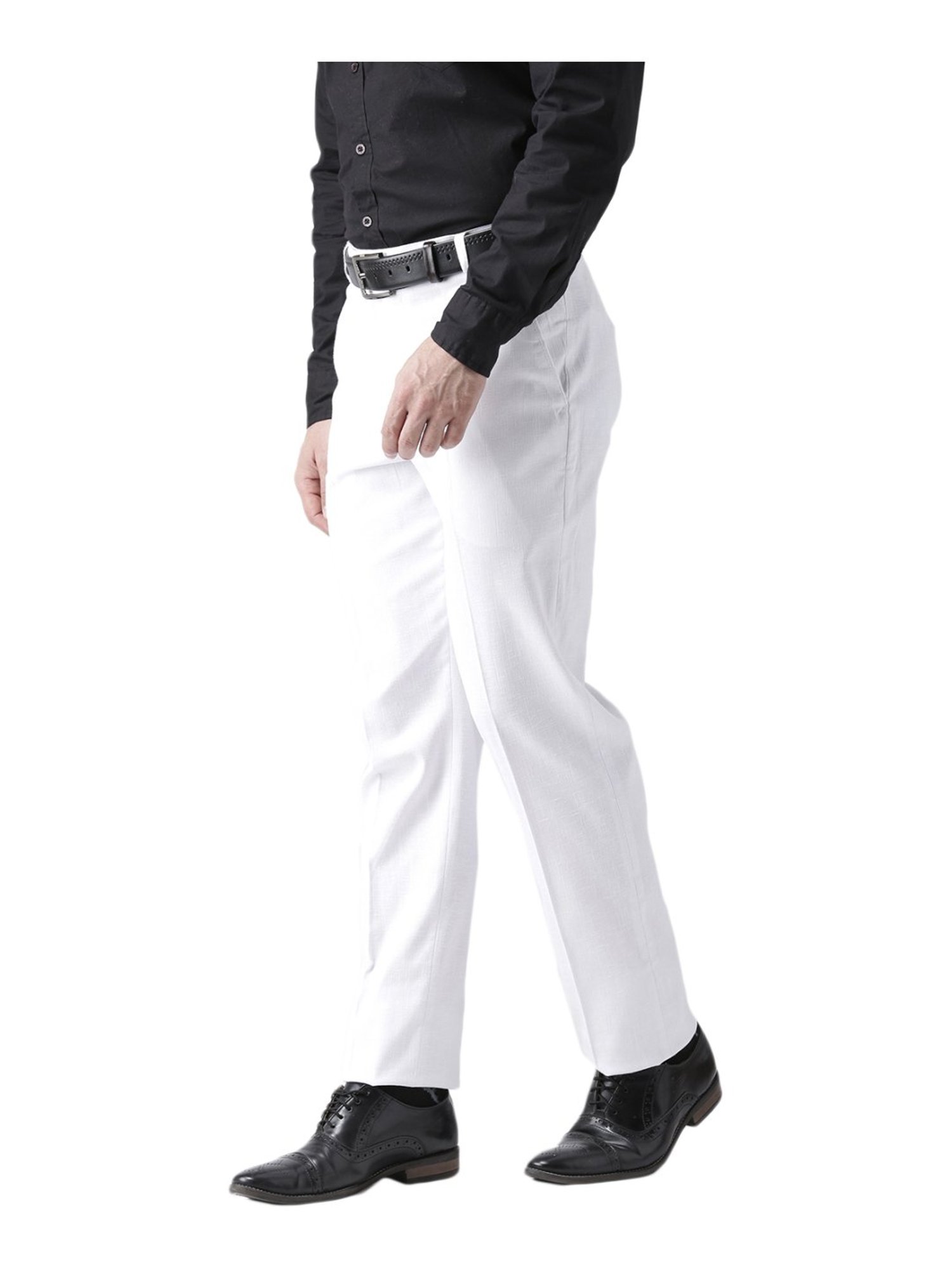 Hang Up White Regular Fit Pleated