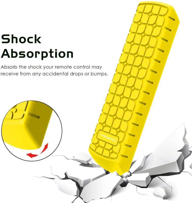 MoKo Silicone Remote Case Fits with Fire TV Stick Lite 2020, Fire TV Stick 4K, Fire TV Cube, Fire TV (3rd Gen) with 5.6" Alexa Voice Remote (2nd Gen), Shockproof Protective Cover - Yellow