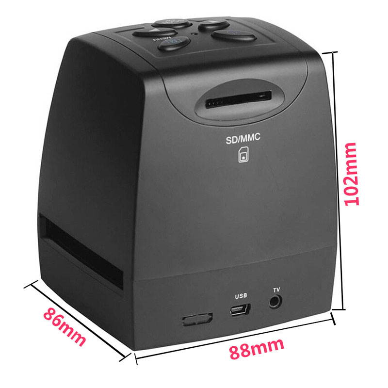 Portable Negative Film Scanner 5MP 35mm 135mm Slide Film Converter Photo Digital Image Viewer with 2.4" LCD Build-in Editing Software