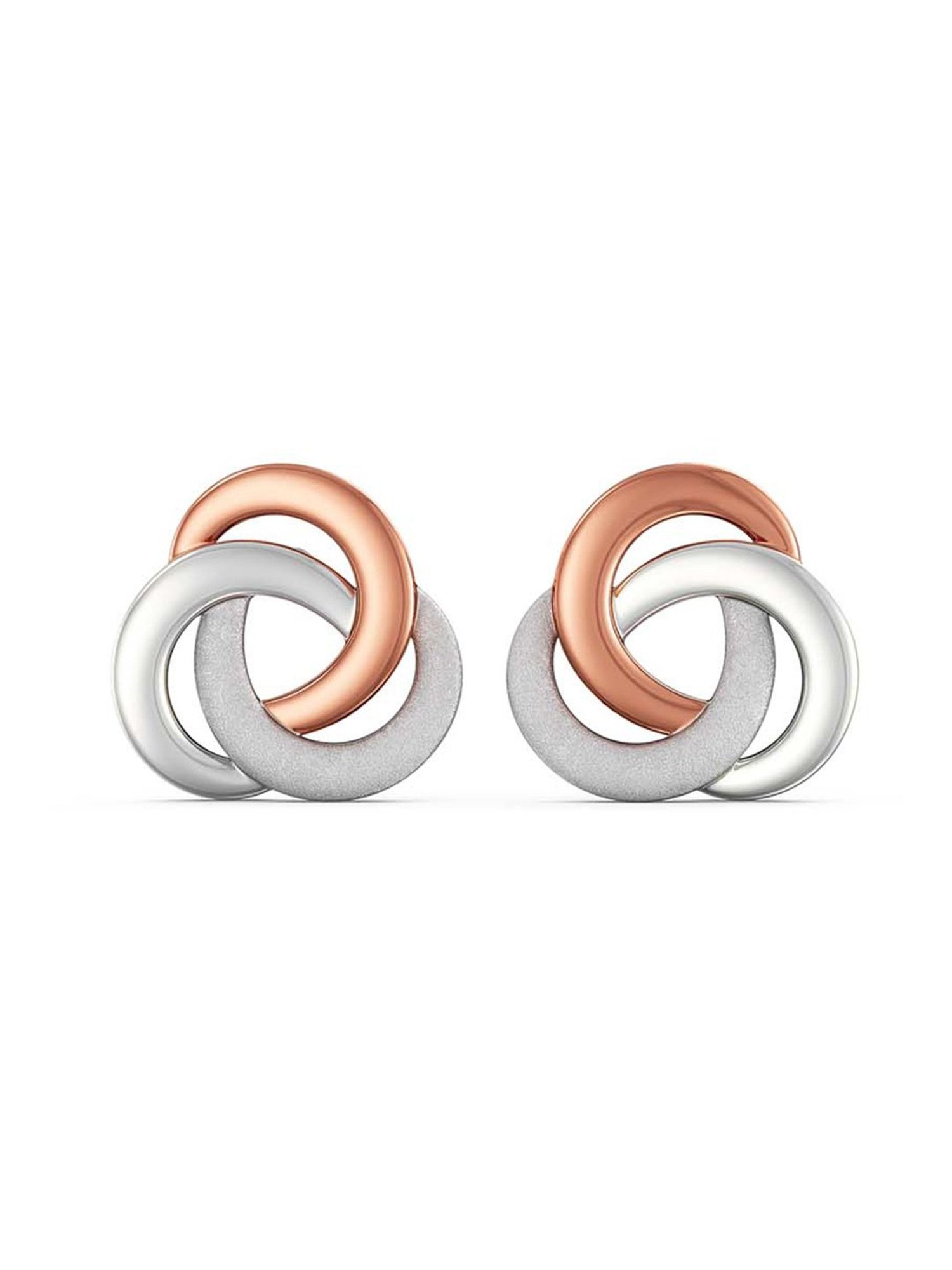 Joyalukkas 950 Platinum Round Stud Earrings for Women & Girls