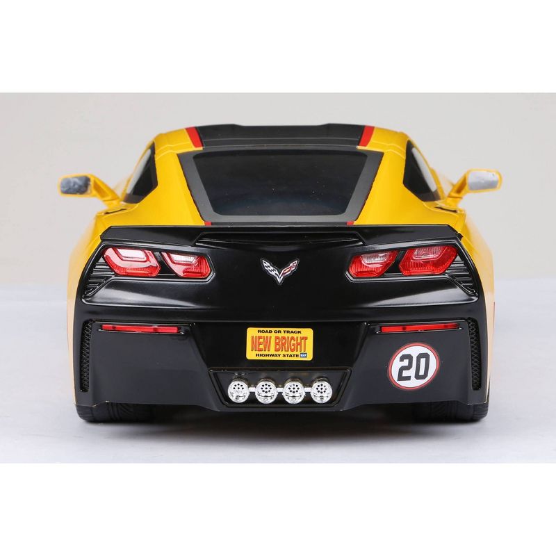 New Bright R/C Showcase Sportscar Racing Corvette C7 Yellow 9 .6v 1:8 Scale