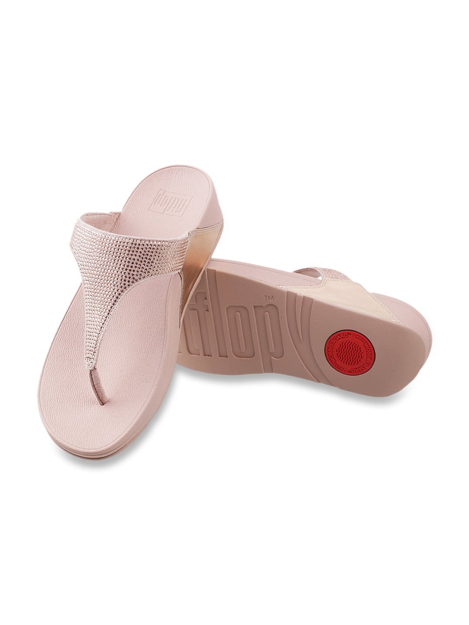 FitFlop Women's Rose Gold Thong Wedges